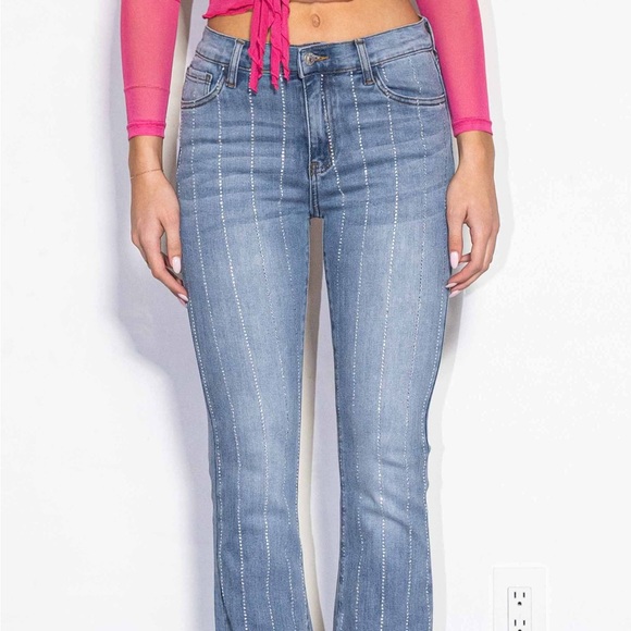 Rhinestone' Boot Cut Jeans ✨✨✨ - Picture 1 of 6
